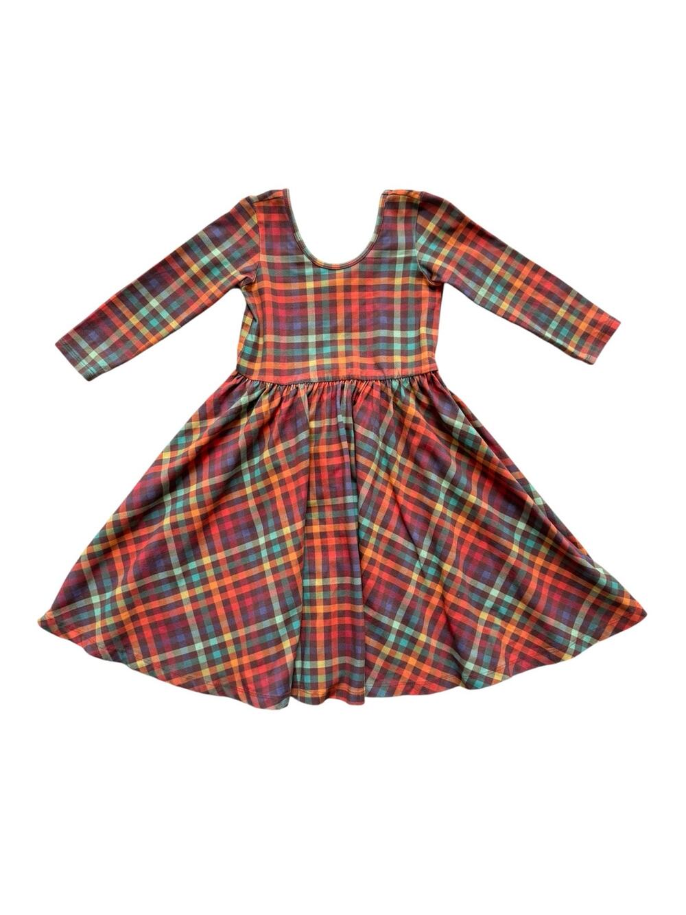 Alice + Ames Retro Plaid 3/4 Sleeve Ballet Dress Size 6